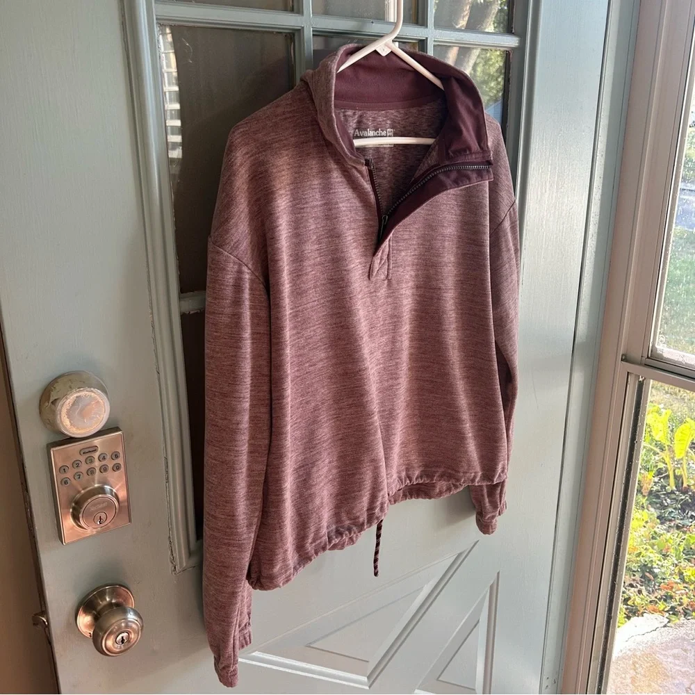 Avalanche Outdoor Supply Company 1/4 Zip Pullover Sweatshirt Heathered Maroon M